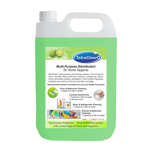 TetraClean MultiāPurpose Disinfectant ā Fresh Lemon 5Ltr