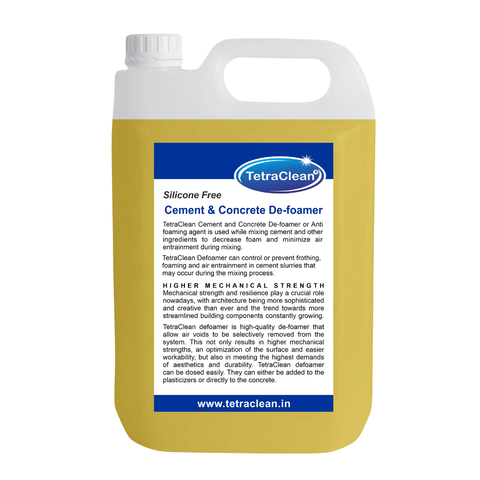TetraClean Silicone-Free Cement & Concrete Defoamer | High-Performance Anti-Foaming Agent for Cement, Mortar & Concrete Applications 5L
