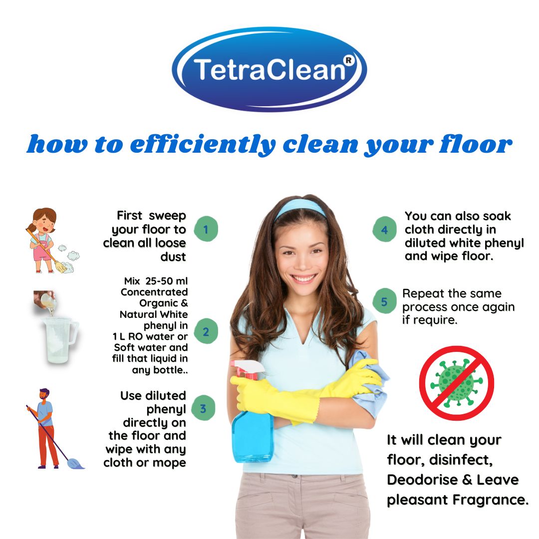 TetraClean White Phenyl Concentrate (250ml) Lemon Fragrance