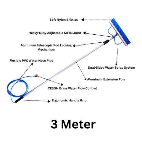 TetraClean Solar Panel Cleaning Brush 3 Meter