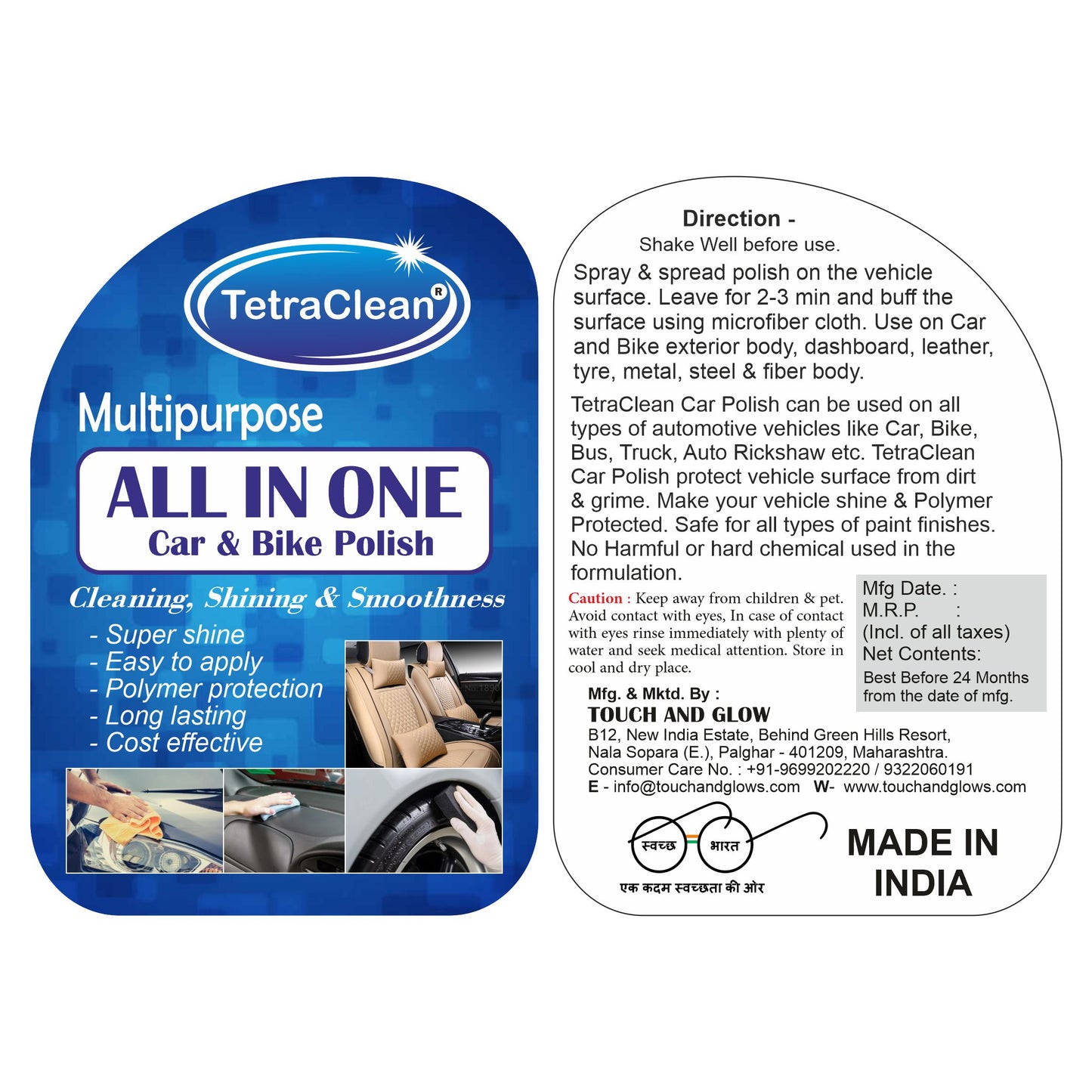 TetraClean All-in-One Car & Bike Polish 500ml