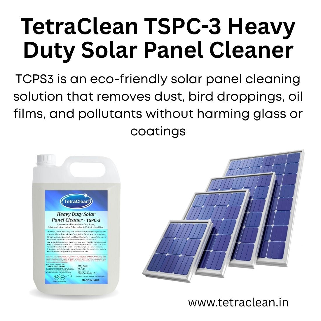 TetraClean TSPC‑3 Heavy Duty Solar Panel Cleaner 5L