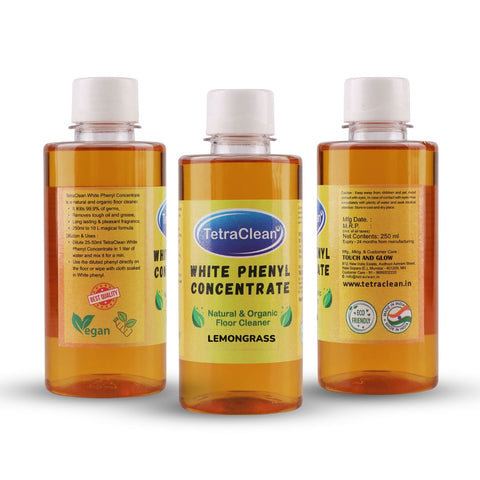 TetraClean White Phenyl Disinfectants (Lemongrass) 250ml