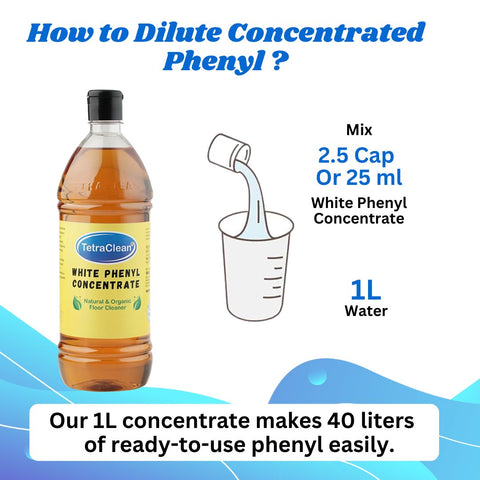 TetraClean White Phenyl Concentrate with Lavender Fragrance 1L