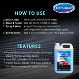 TetraClean Waterless Car Wash – Liquid  High Gloss Shine 5,Ltr