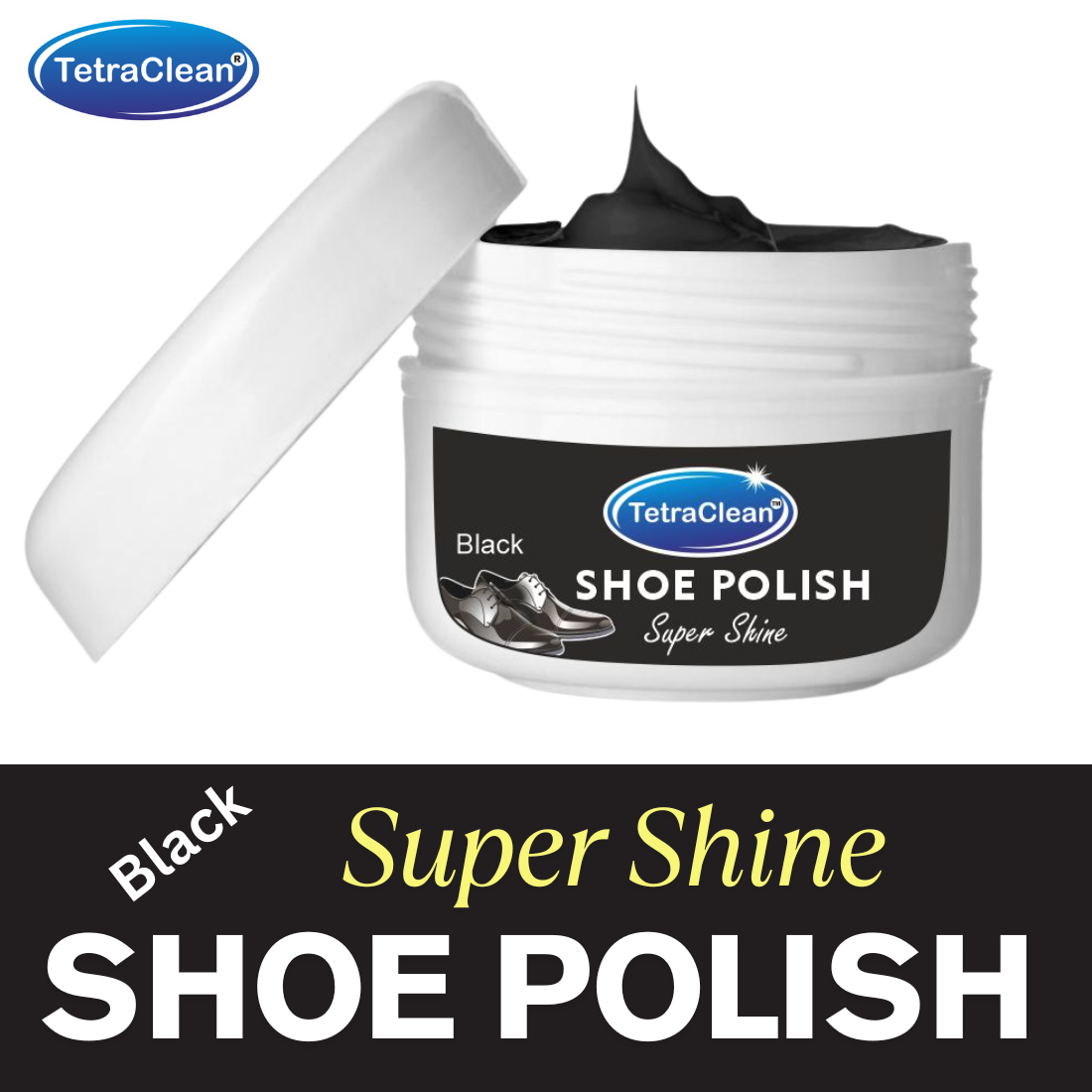TetraClean Black Shoe Polish I Shoe Wax Polish 100g