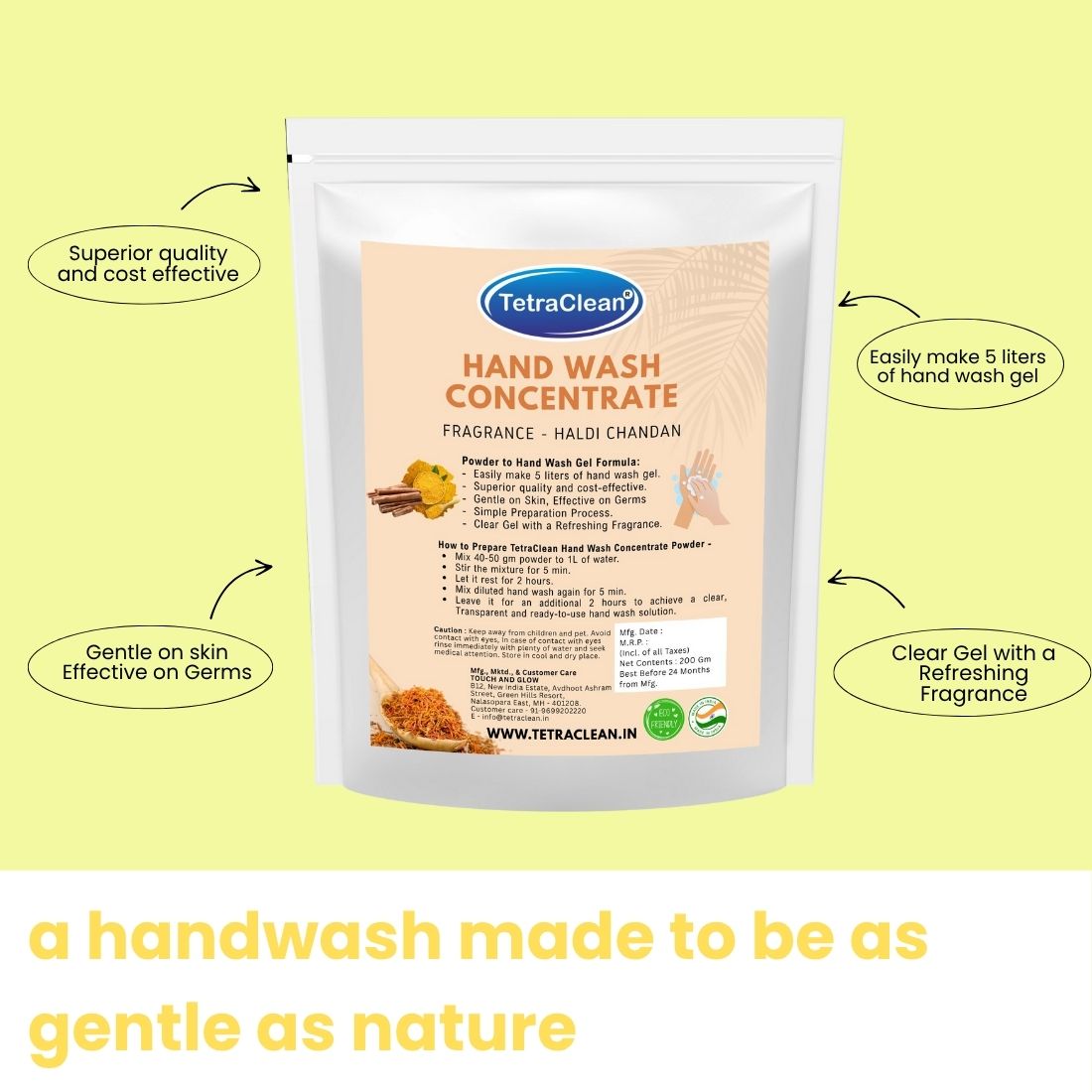 TetraClean Hand Wash Concentrate Chandan, 200g