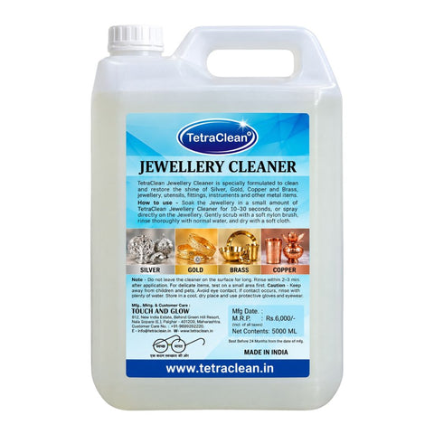 TetraClean Jewellery Cleaner Liquid 5 Litre – Professional Metal & Jewellery Cleaning Solution for Gold, Silver, Brass & Copper
