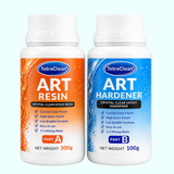 TetraClean Art Resin Kit (400g) – Crystal Clear Epoxy Resin with Hardener | 3:1 Mixing Ratio | High Gloss | Bubble Resistant | DIY, Jewelry, Coasters & Table Top Resin