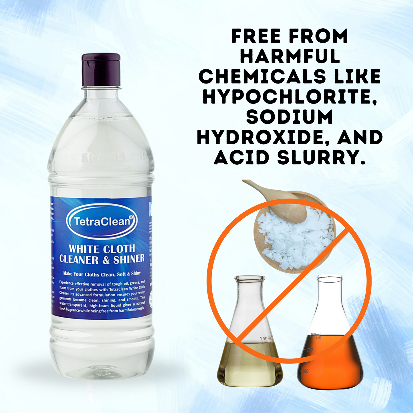 TetraClean White Cloth Cleaner & Shiner – Tough on Stains, Gentle on Fabrics 1,Ltr