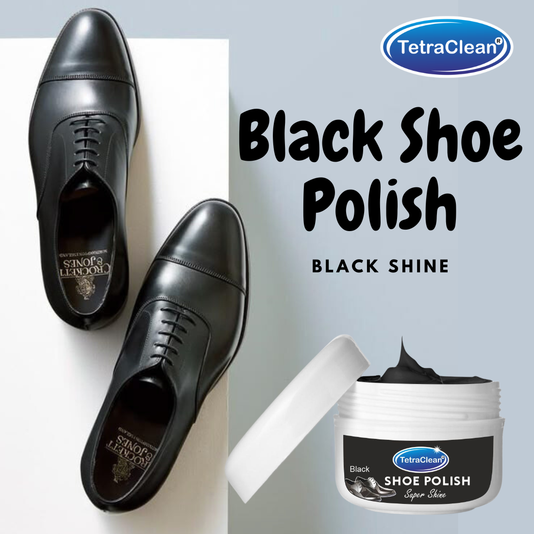 TetraClean Black Shoe Polish I Shoe Wax Polish 100g