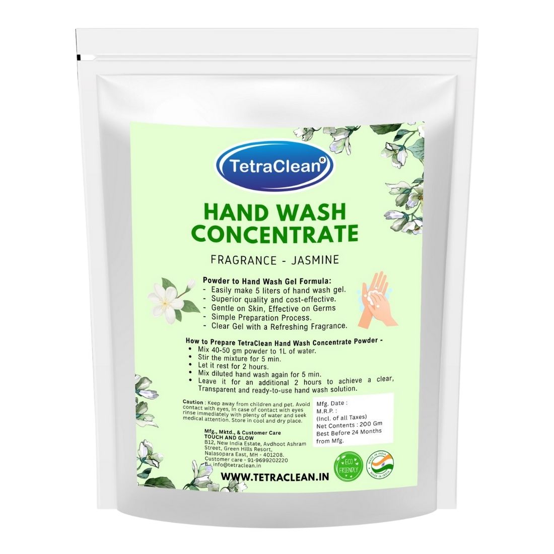 TetraClean Hand Wash Concentrate Powder Jasmine - 500g