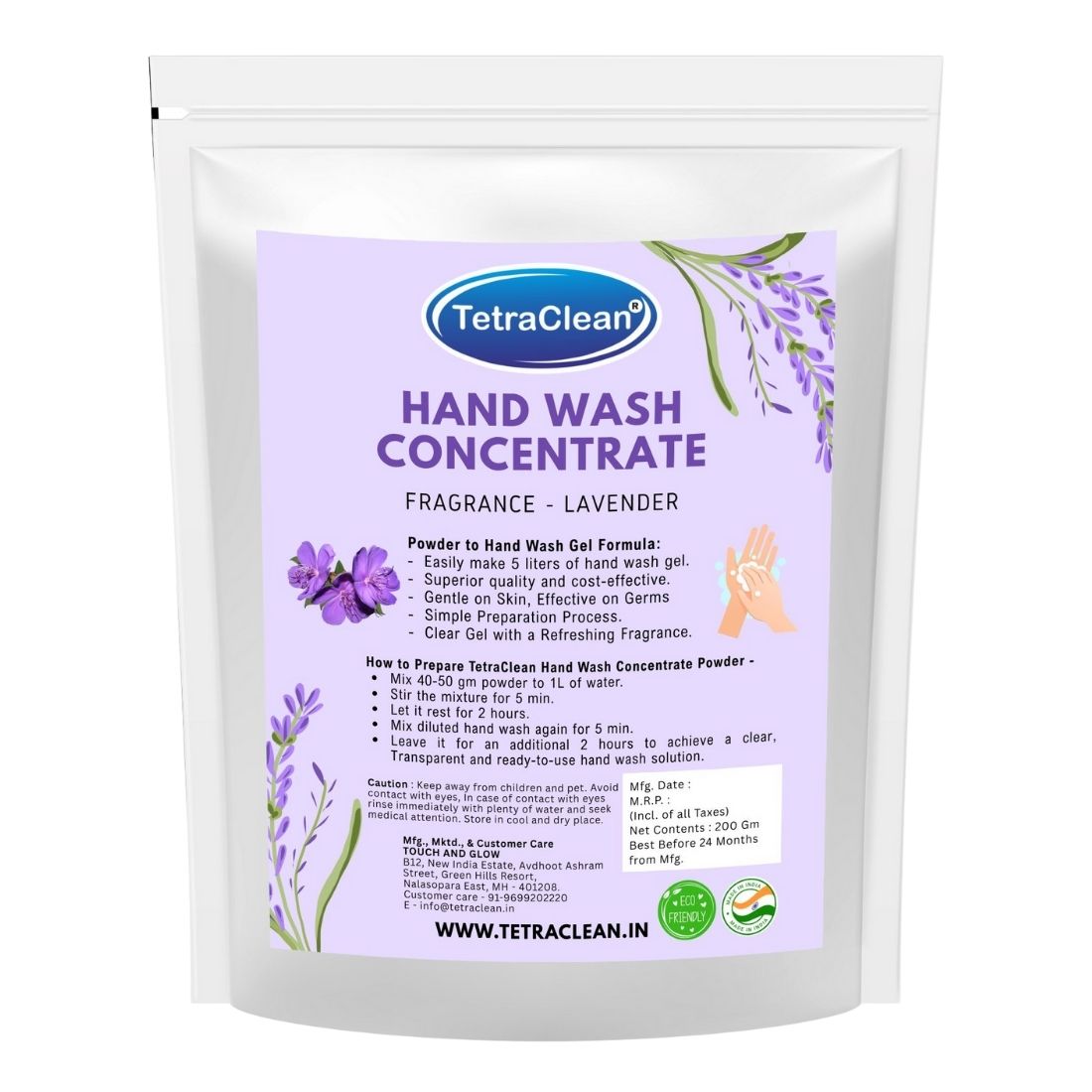 TetraClean Hand Wash Concentrate Powder Lavender - 500g