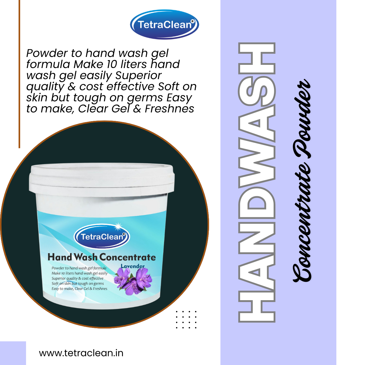 TetraClean Hand Wash Concentrate Powder Lavender - 500g