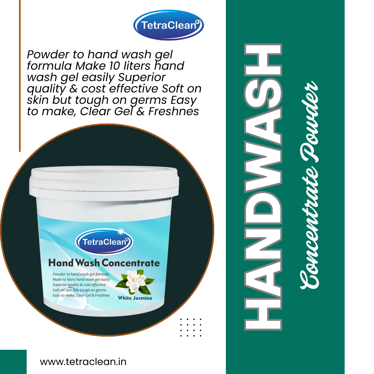 TetraClean Hand Wash Concentrate Powder Jasmine - 500g