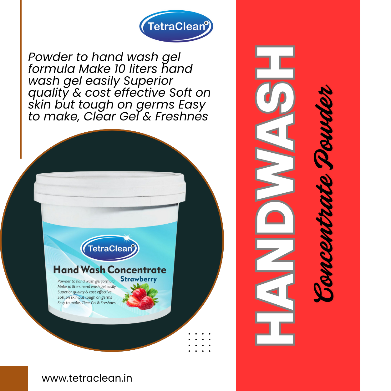 TetraClean Hand Wash Concentrate Powder Strawberry - 500g