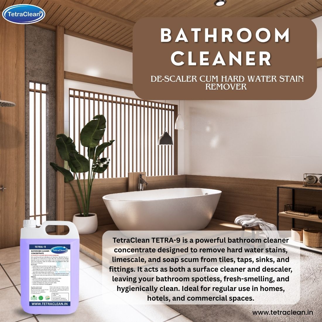 TetraClean TETRA-9 Bathroom Cleaner Concentrate 5L