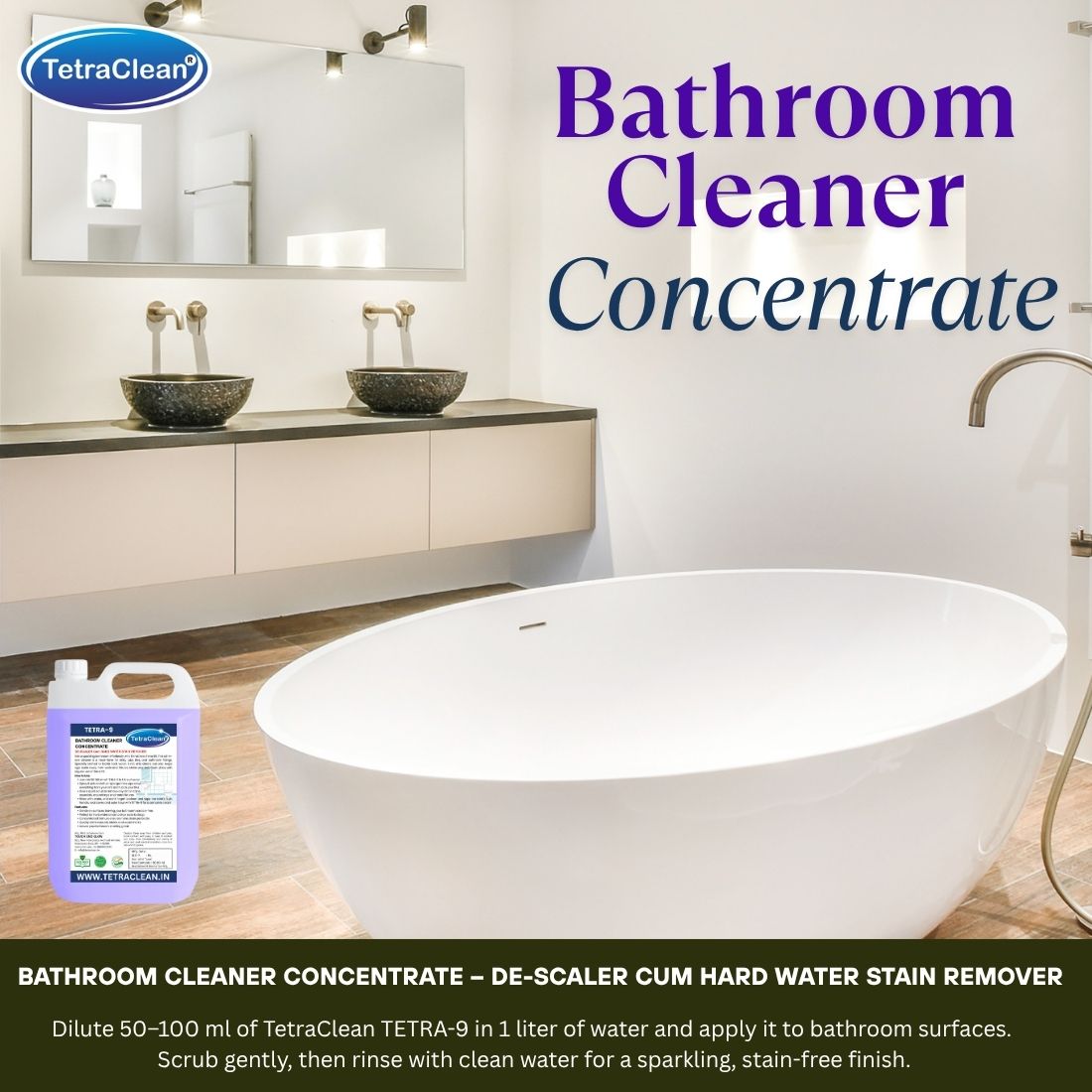 TetraClean TETRA-9 Bathroom Cleaner Concentrate 5L