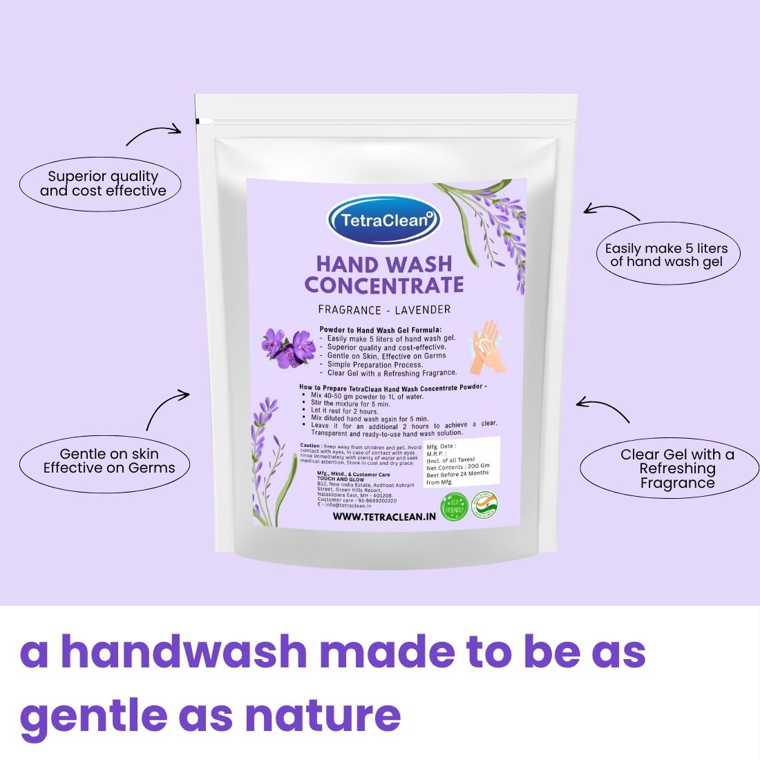 TetraClean Hand Wash Concentrate Lavender, 200g