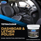 TetraClean Dashboard & Leather Cleaner & Polish | Restores Shine, Protects Leather & Plastic Surfaces | Removes Dirt, Grease & Stains | 1 Kg