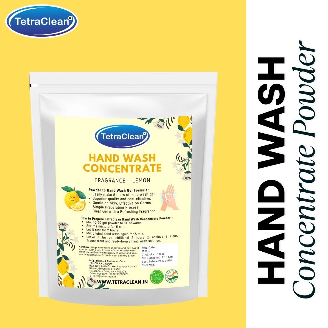 TetraClean Hand Wash Concentrate Lemon, 200g