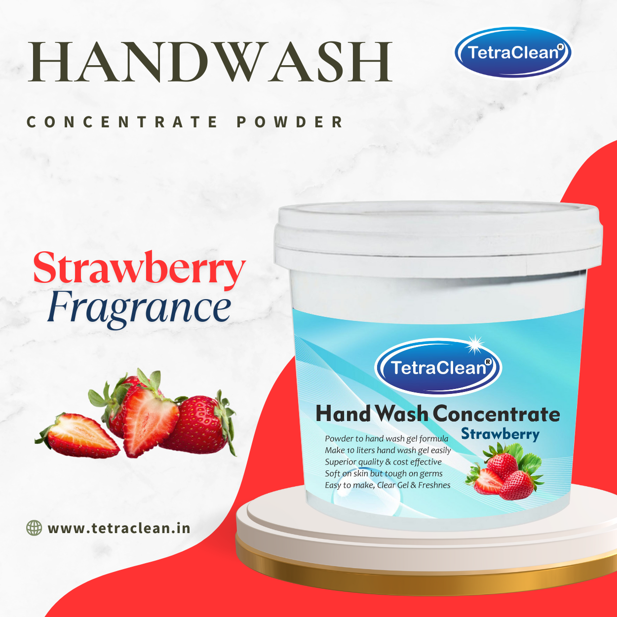 TetraClean Hand Wash Concentrate Powder Strawberry - 500g