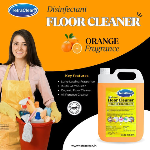 TetraClean Disinfectant Floor Cleaner Orange, 5L
