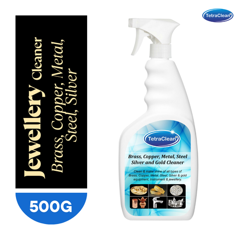 TetraClean Brass, Copper, Metal, Steel, Silver & Gold Cleaner Spray, 500ml
