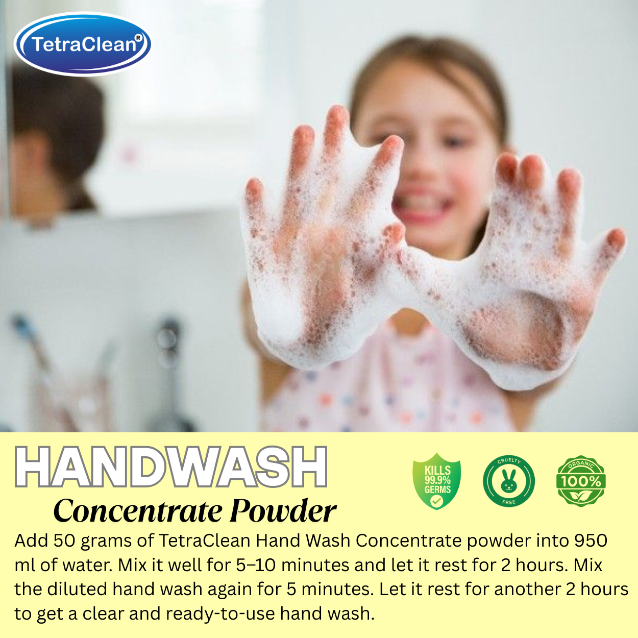 TetraClean Hand Wash Concentrate Powder Lemon - 500g