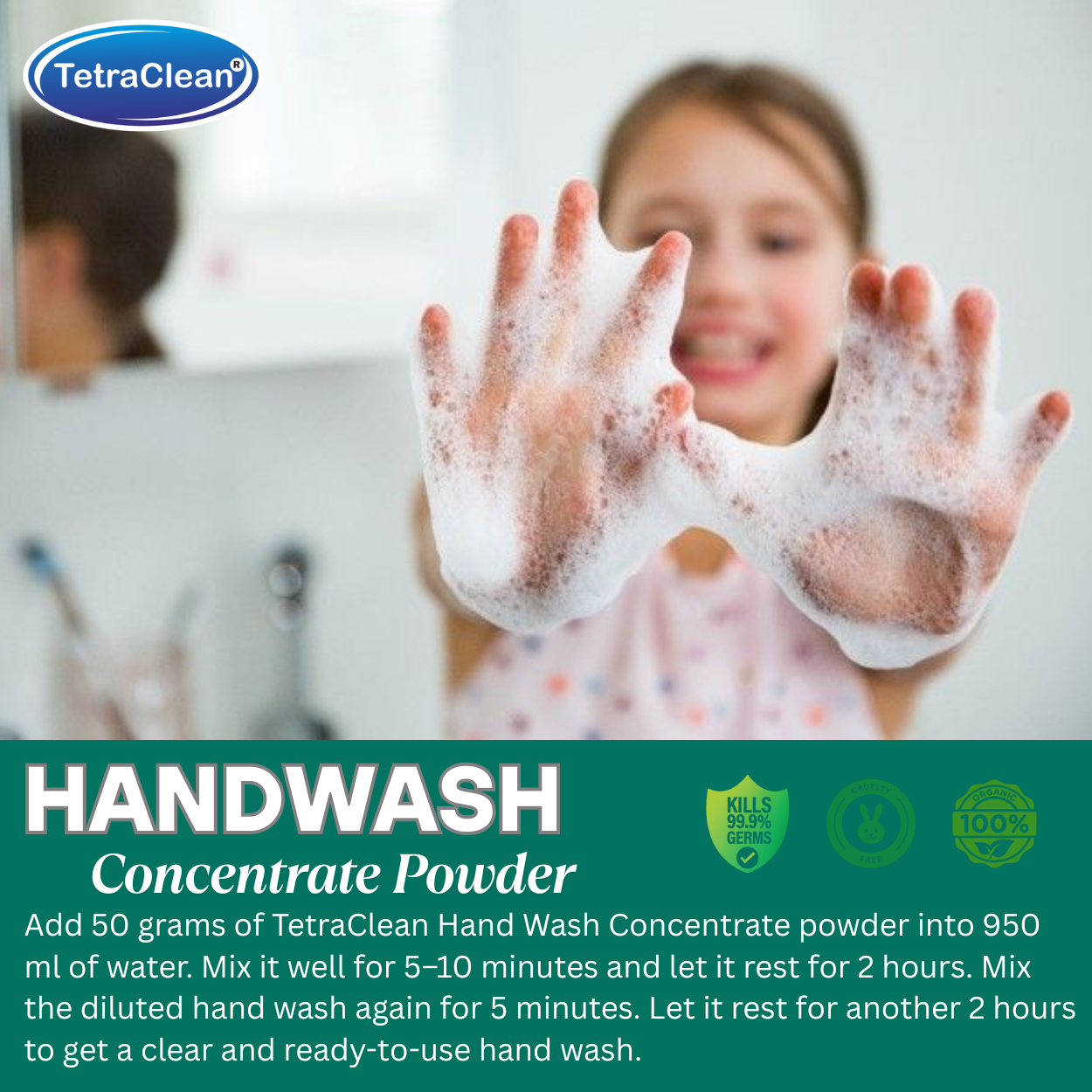 TetraClean Hand Wash Concentrate Powder Jasmine - 500g