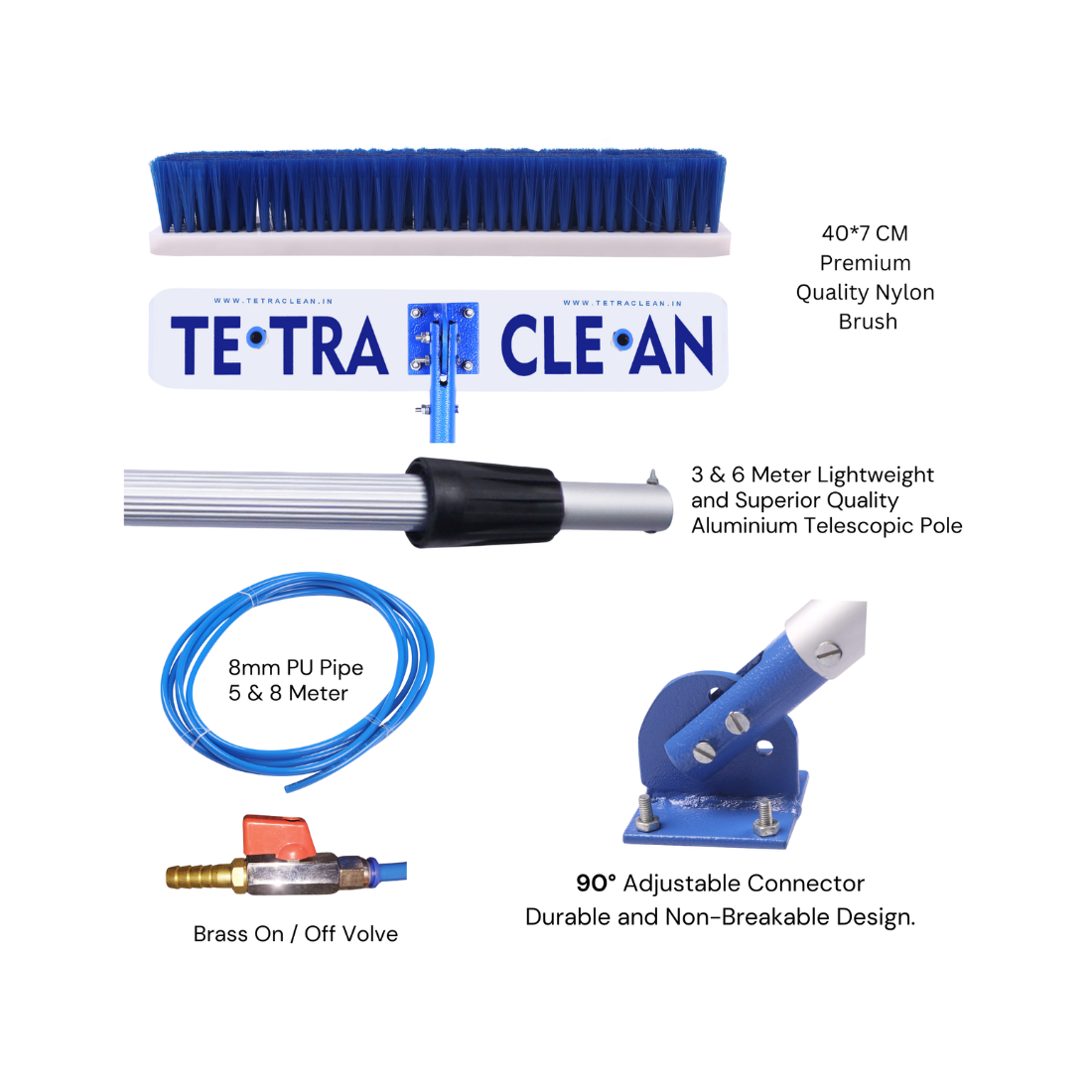 TetraClean Solar Panel Cleaning Brush 4 Meter