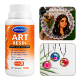 TetraClean Art Resin Kit (400g) – Crystal Clear Epoxy Resin with Hardener | 3:1 Mixing Ratio | High Gloss | Bubble Resistant | DIY, Jewelry, Coasters & Table Top Resin