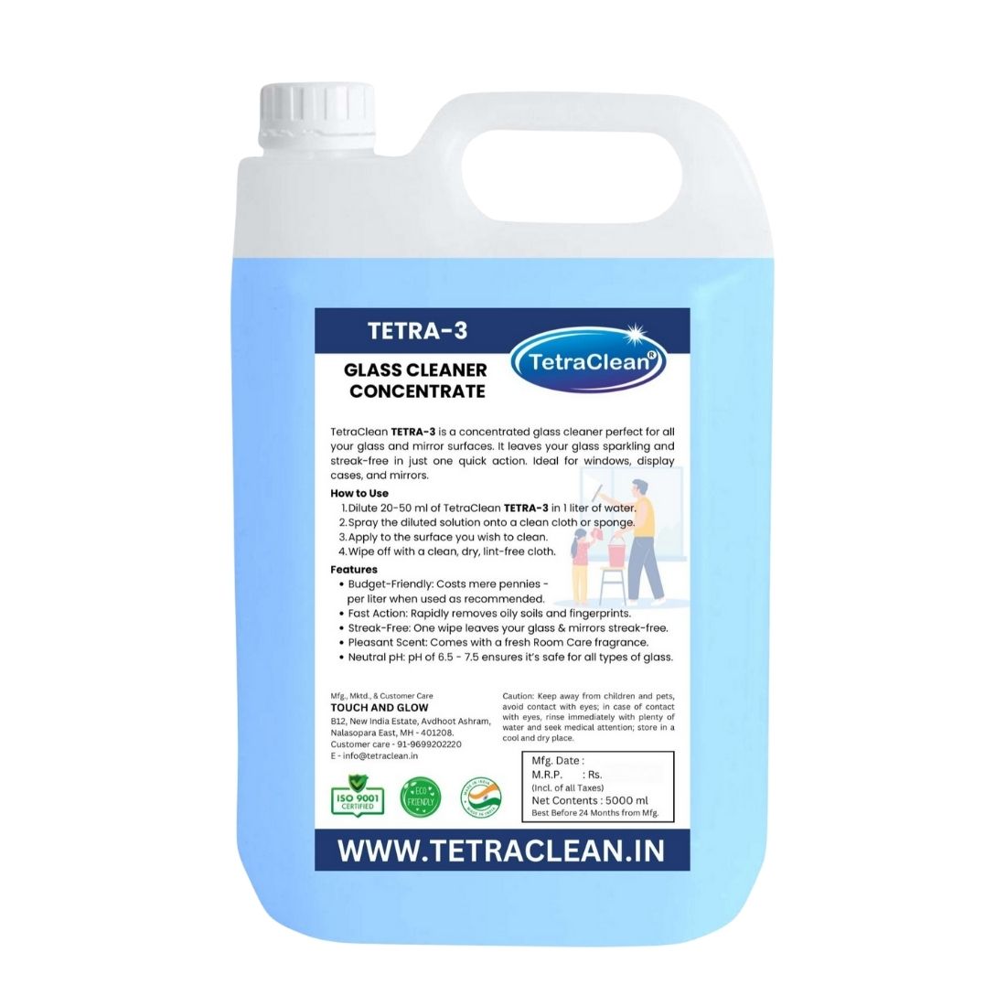 TetraClean TETRA-3 Glass Cleaner Concentrate 5L