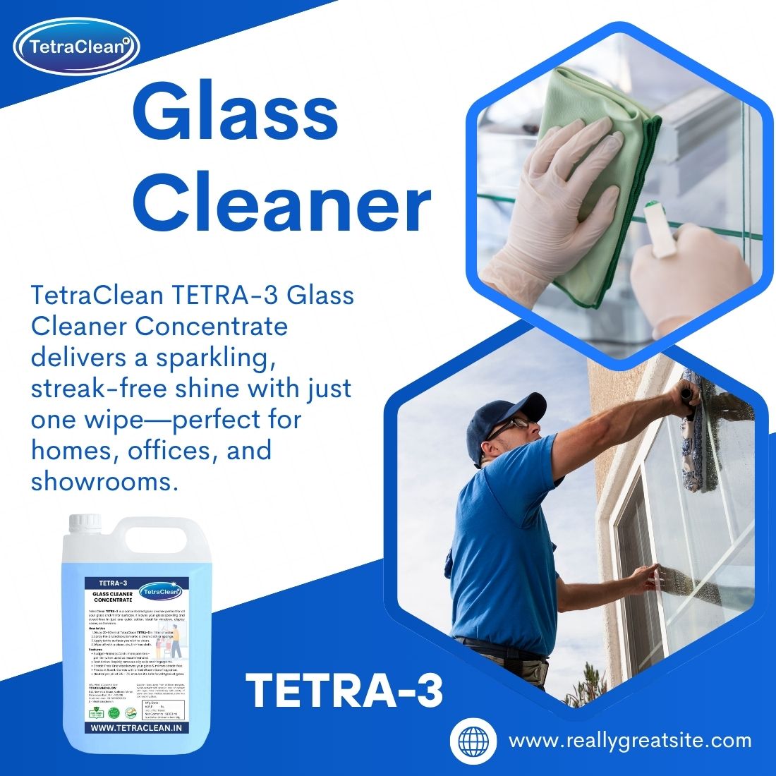 TetraClean TETRA-3 Glass Cleaner Concentrate 5L
