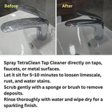 TetraClean Tap Cleaner – Limescale, Rust & Water Stain Remover (250ml)