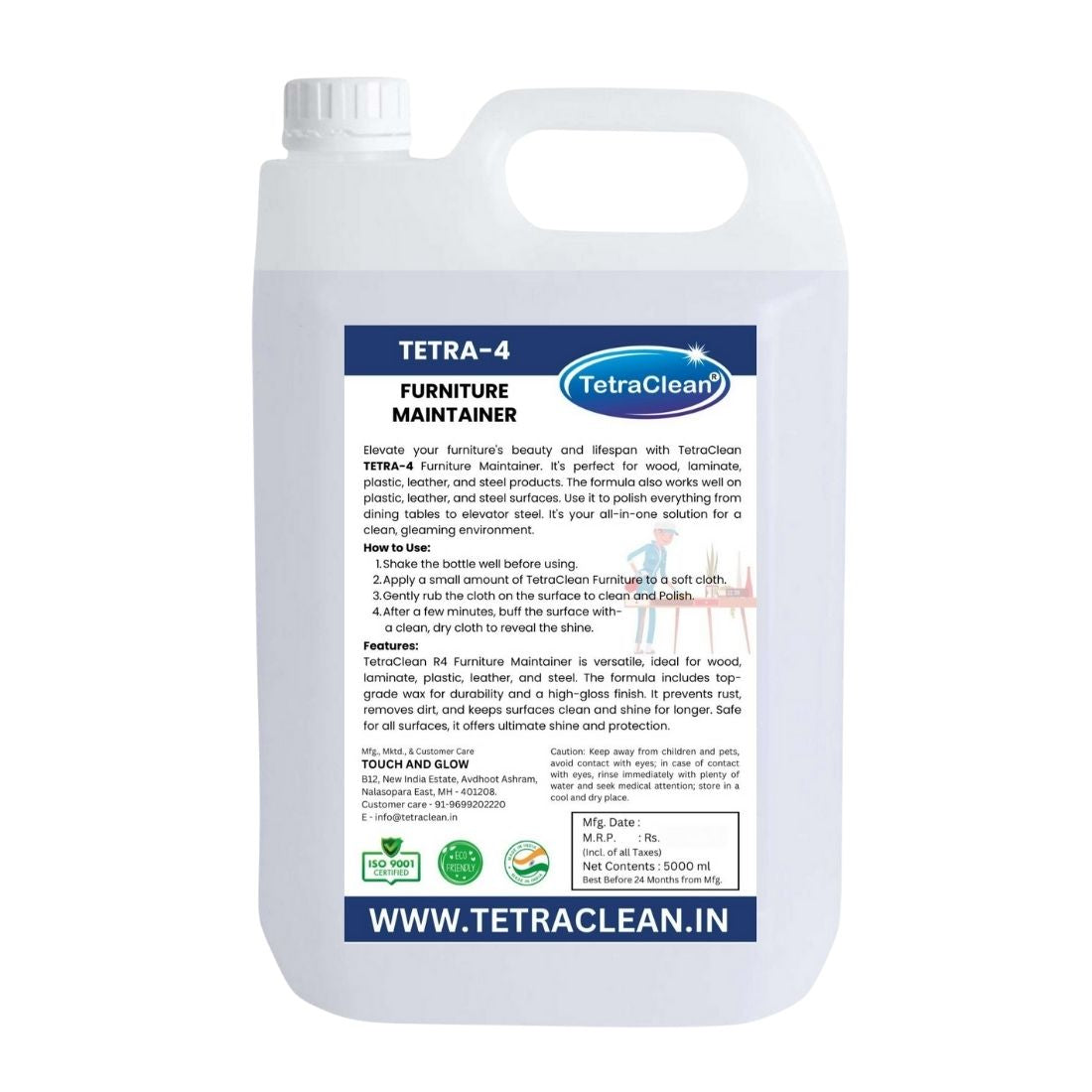 TetraClean TETRA-4 Furniture Maintainer Polish & Shine 5L