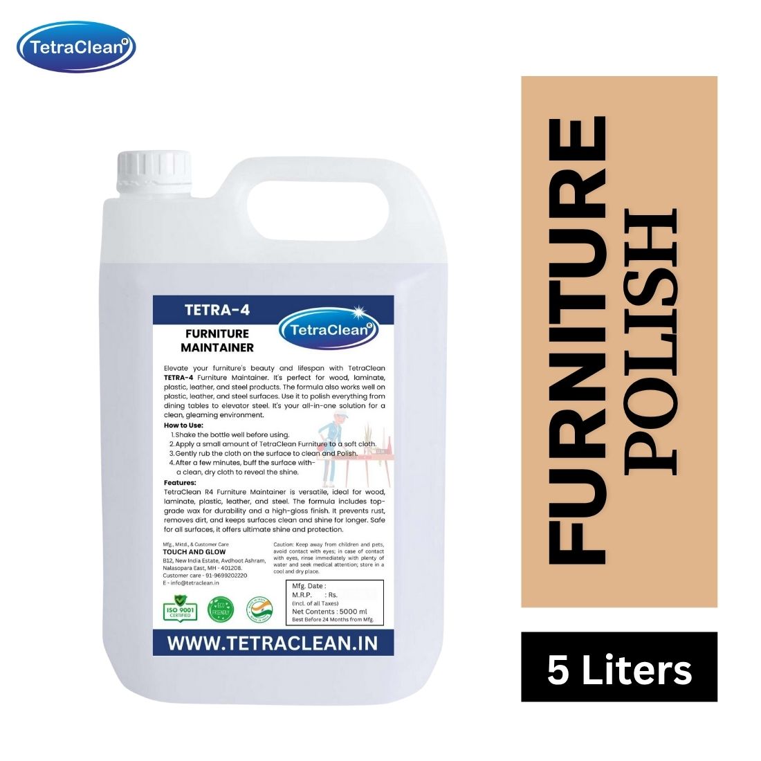 TetraClean TETRA-4 Furniture Maintainer Polish & Shine 5L