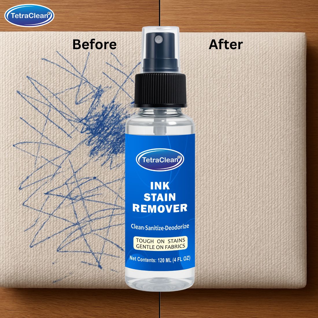 TetraClean Ink Remover Spray – Remove Pen Ink Remover Stain 120ml