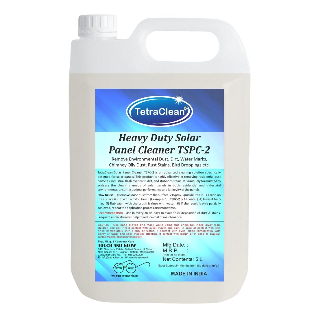 TetraClean TSPC‑2 Heavy Duty Solar Panel Cleaner 5L