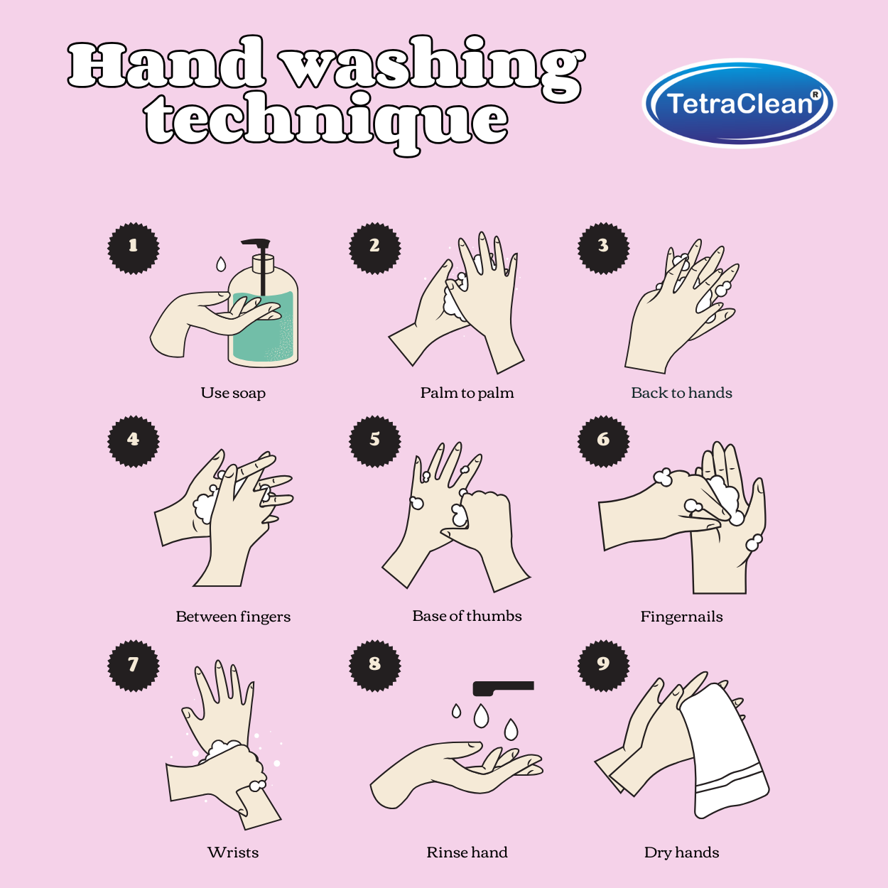 TetraClean Hand Wash Concentrate Powder Rose- 500g