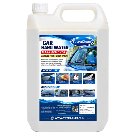 TetraClean Car Hard Water Mark Remover 5 Litre | Removes Water Spots, Mineral Deposits & Stains from Car Glass and Paint