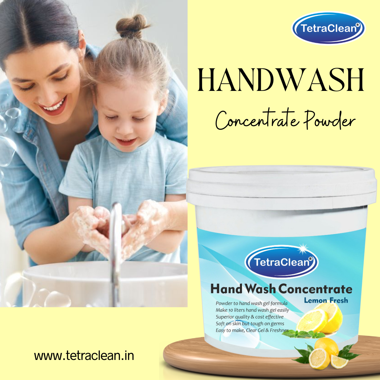 TetraClean Hand Wash Concentrate Powder Lemon - 500g