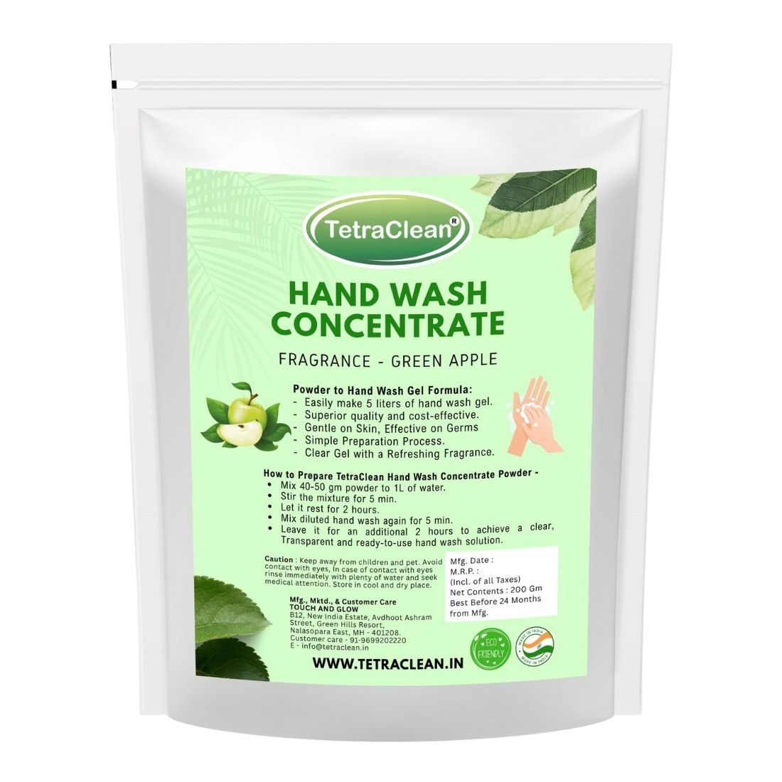 TetraClean Hand Wash Concentrate Powder Green Apple - 500g