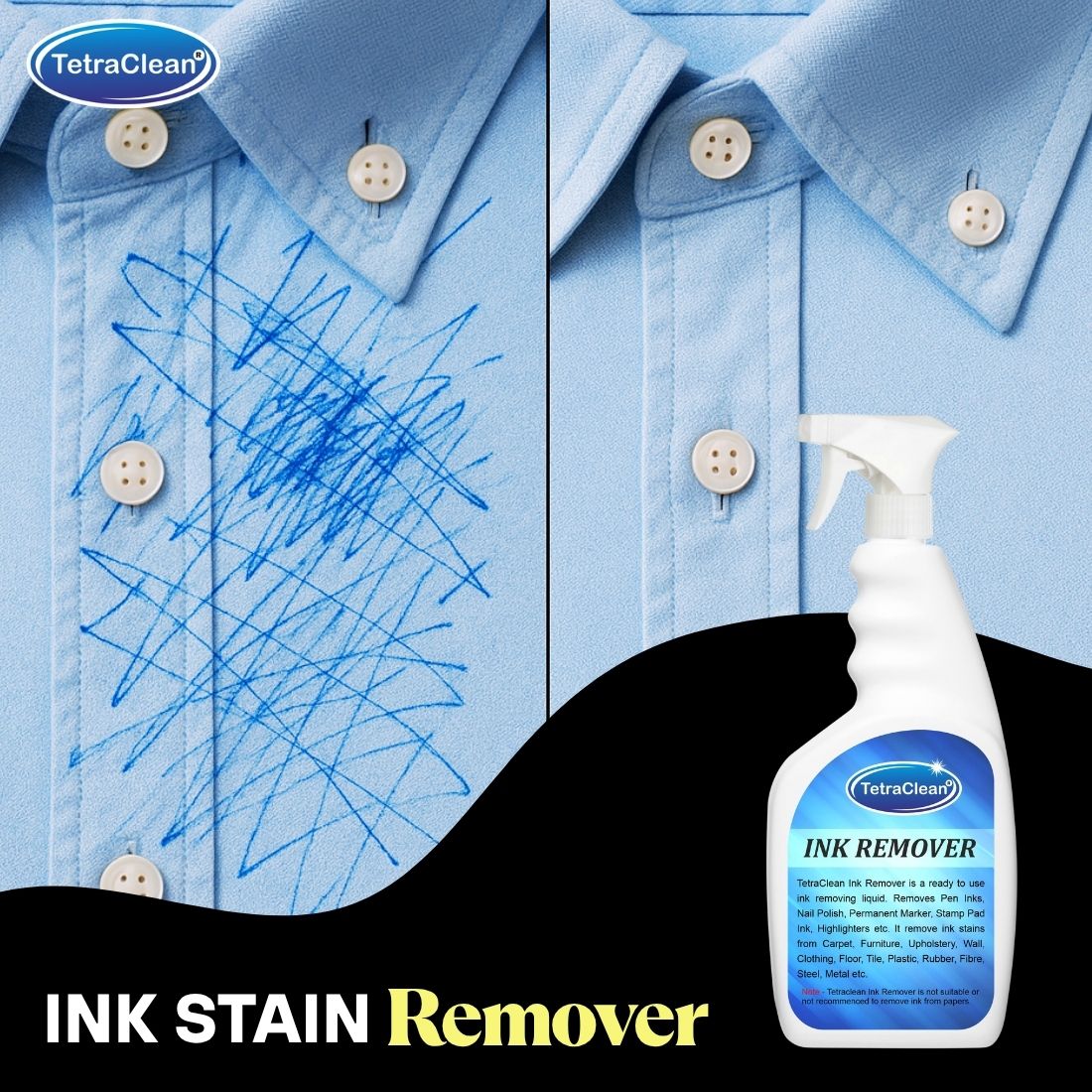 TetraClean Ink Remover Spray I Fabric Stain Remover 500g