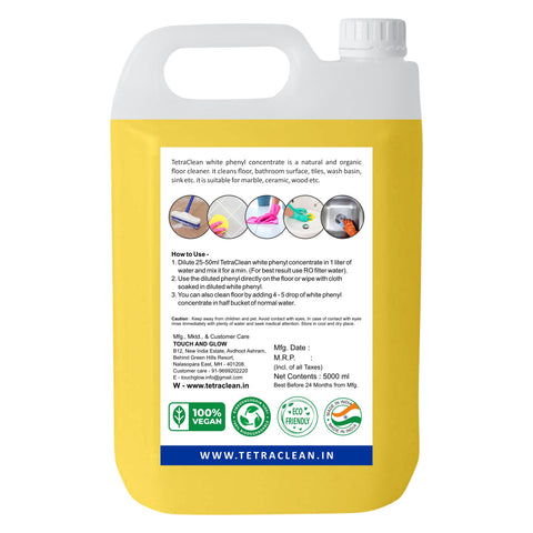 TetraClean White Phenyl Concentrate Liquid 5L– Orange Fresh