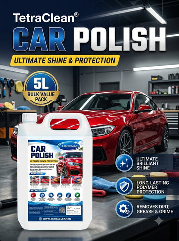 TetraClean Car Polish 5 Litre | Wax-Based Car Polish for Deep Shine, Paint Protection & Dirt Removal