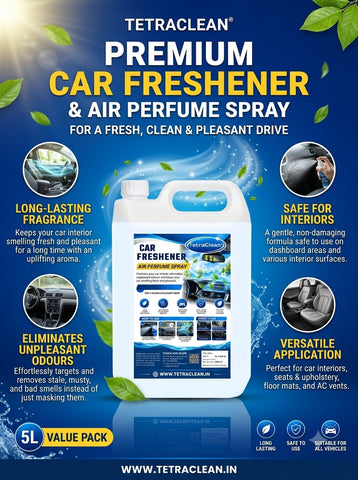 TetraClean Car Freshener 5 Litre | Air Perfume Spray for Cars | Long-Lasting Fragrance & Odour Control