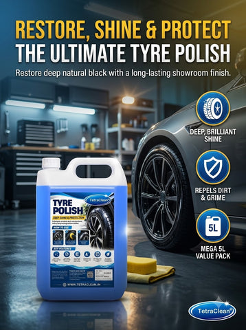 TetraClean Tyre Polish 5 Litre | Deep Shine & Protection | Long-Lasting Tyre Dressing for Cars & SUVs