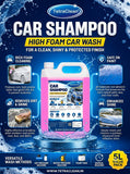 TetraClean Car Shampoo 5 Litre | High Foam Car Wash Liquid for Deep Cleaning, Dirt & Grime Removal