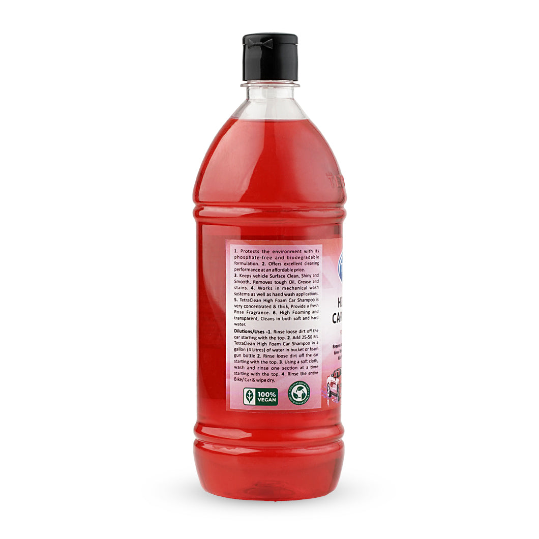 TetraClean High Foam Car Shampoo (Rose Fragrance) 1 Ltr